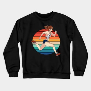 Track and Field Hurdling Sprinter Female Runner Crewneck Sweatshirt